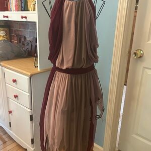 Weissman multi blend of cream beigh maroon sheer dance Costume